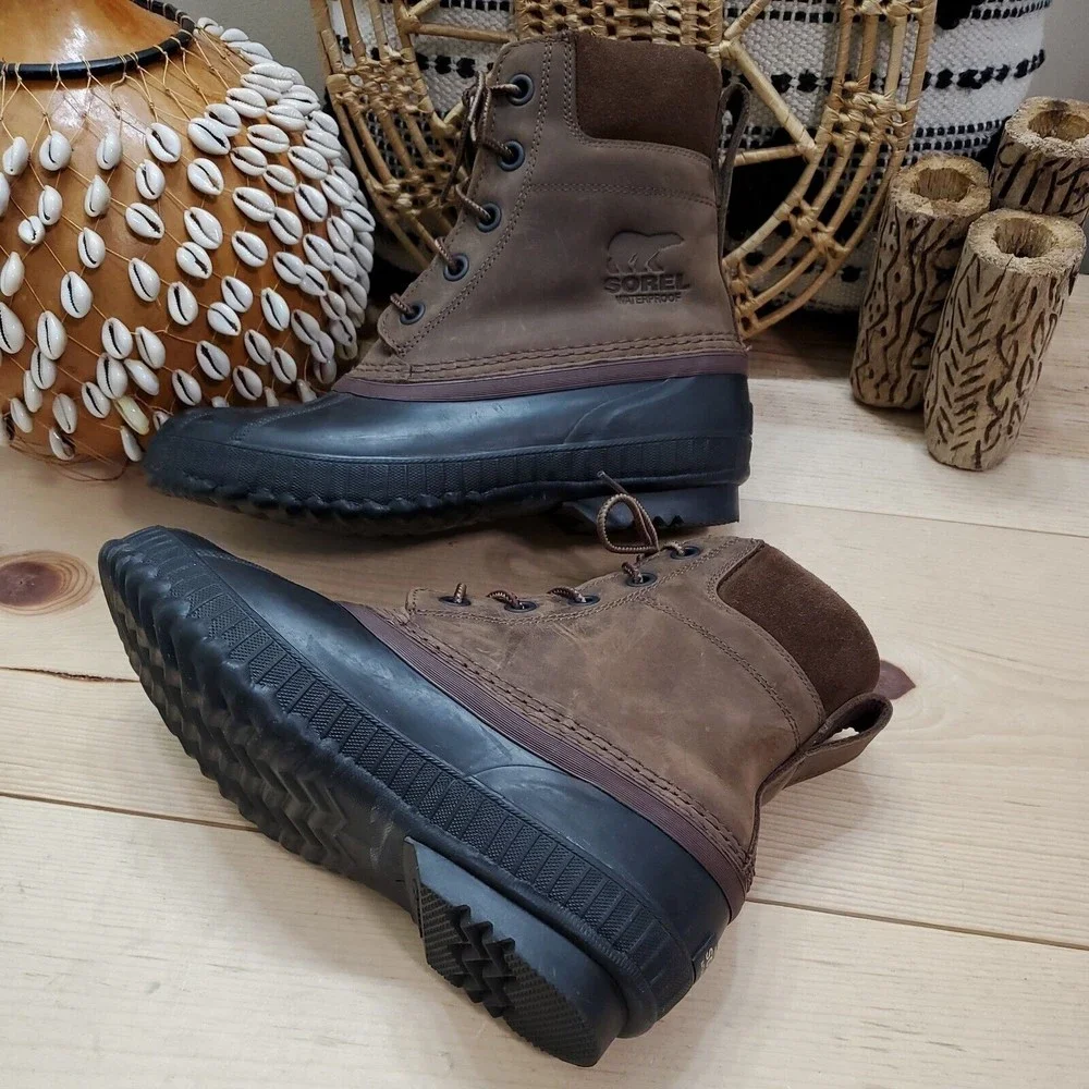 Sorel Cheyanne II Waterproof Duck Boots Leather Unisex M 8.5/W 10.5/EU 41.5